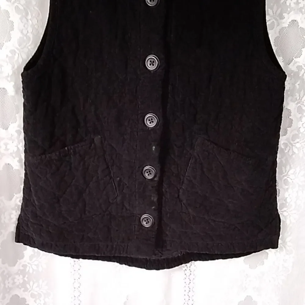 Habitat Clothes To Live In Women Jacket Vest Black Size SM 100% Cotton Courduroy